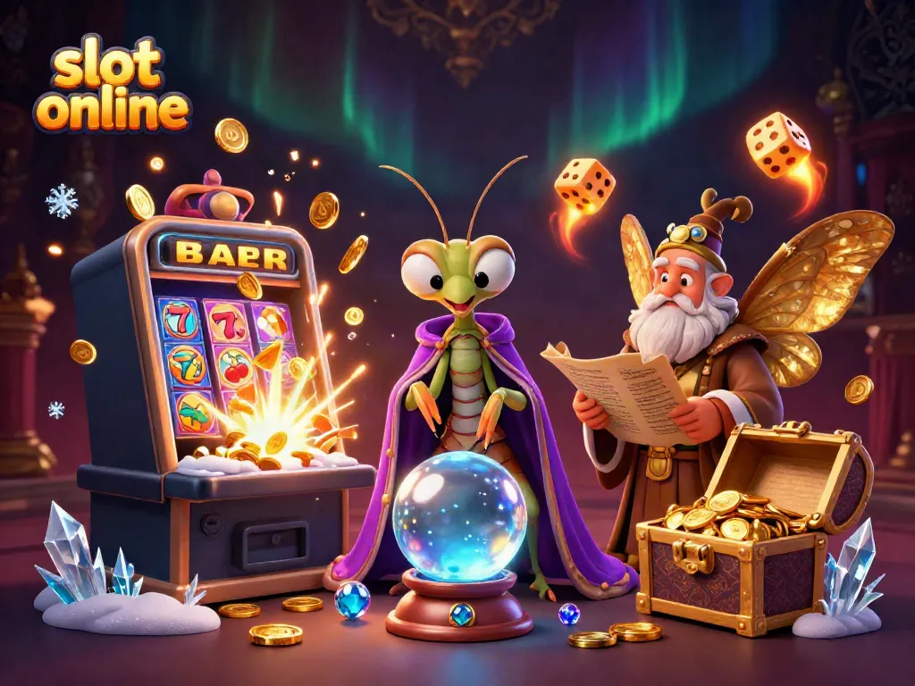 Experience thrilling moments with the praying mantis fortune teller and lucky symbols while playing slot online!