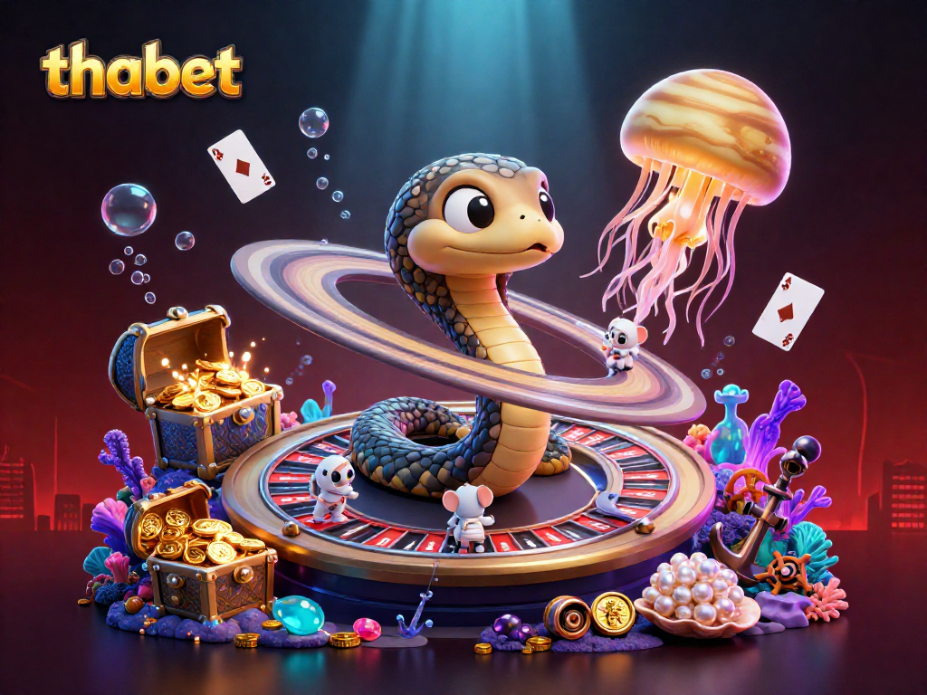 Engage with thabet as astronaut mice place bets on a cosmic roulette wheel.