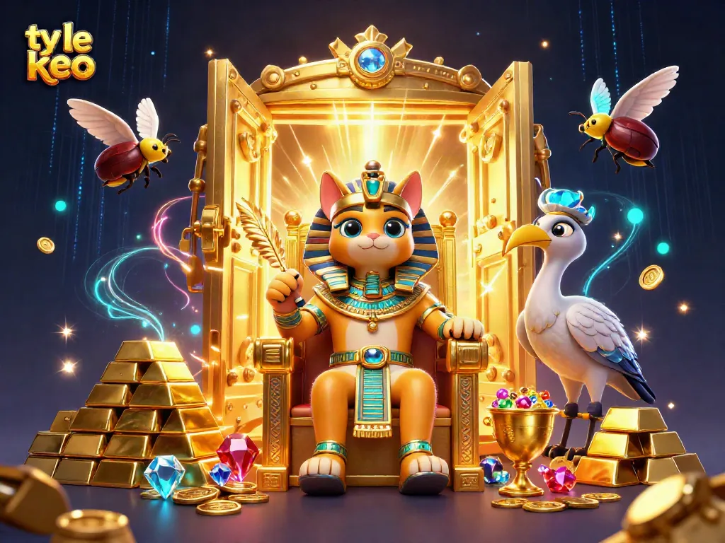 Experience thrilling bets with ty le keo and dazzling casino treasures in a rich 3D illustration.