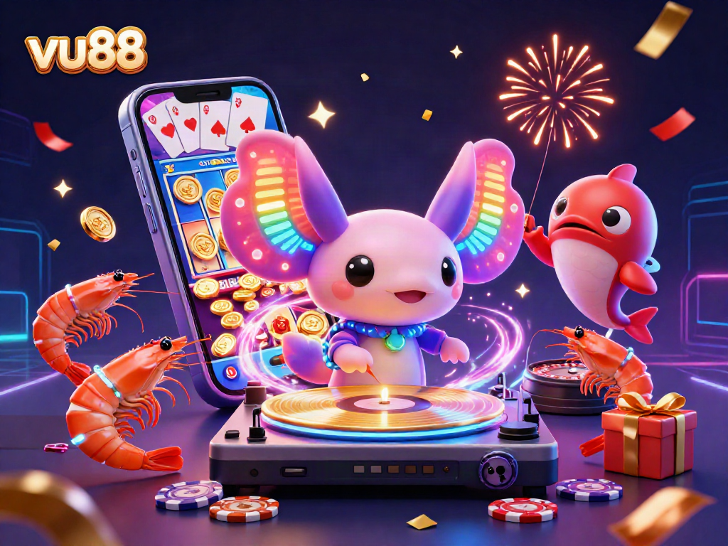Engage with thrilling slot games at vu88 as neon characters bring excitement to life!