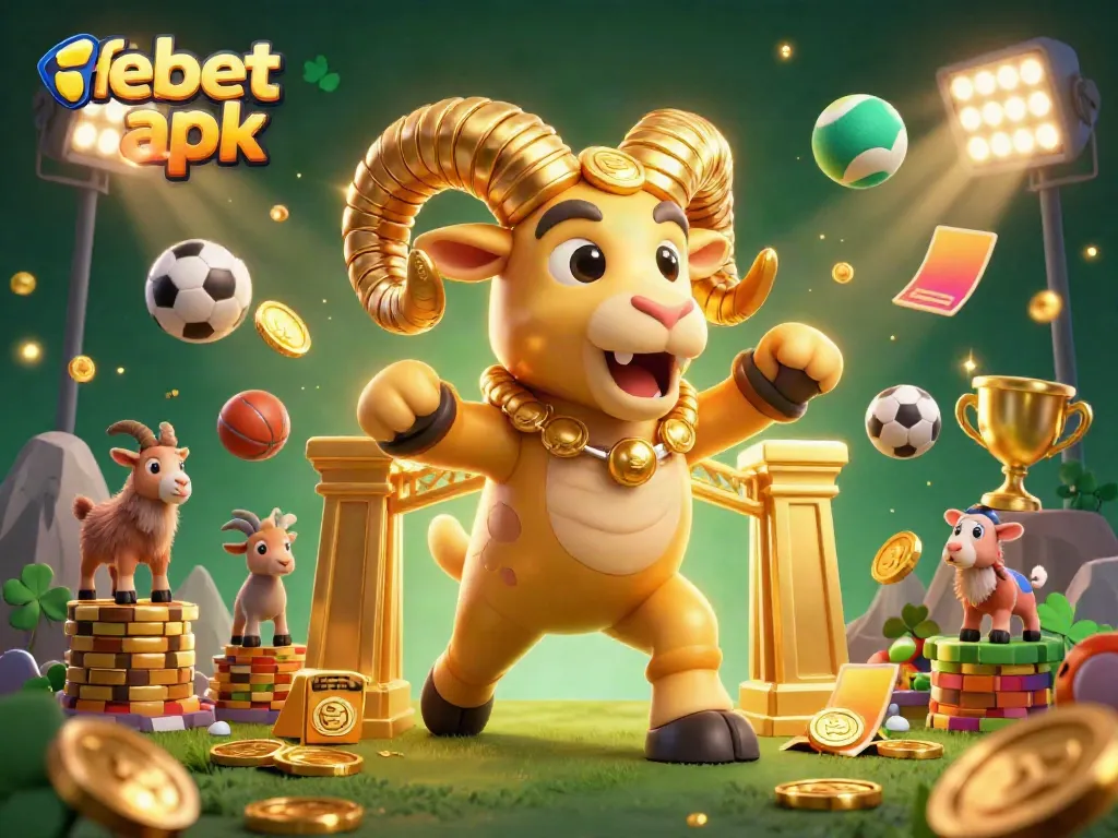 Experience the excitement of gambling with febet apk showcased in a vibrant 3D casino scene.