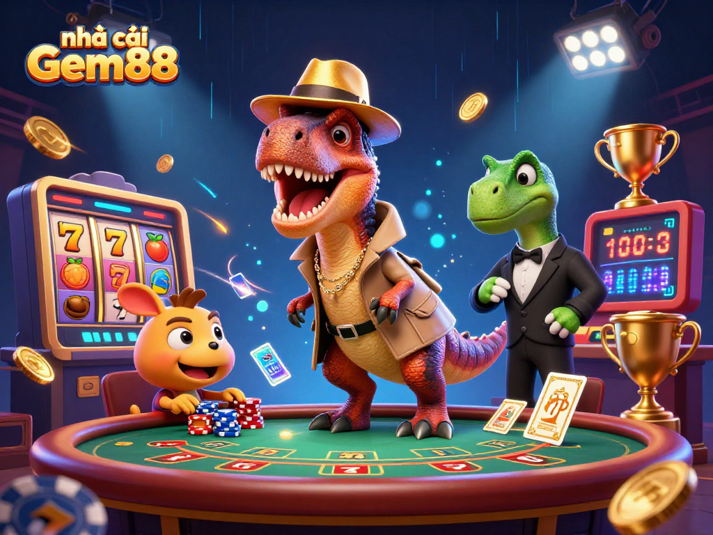 Experience thrilling gameplay at nhà cái Gem88 with 3D characters and dynamic casino elements.