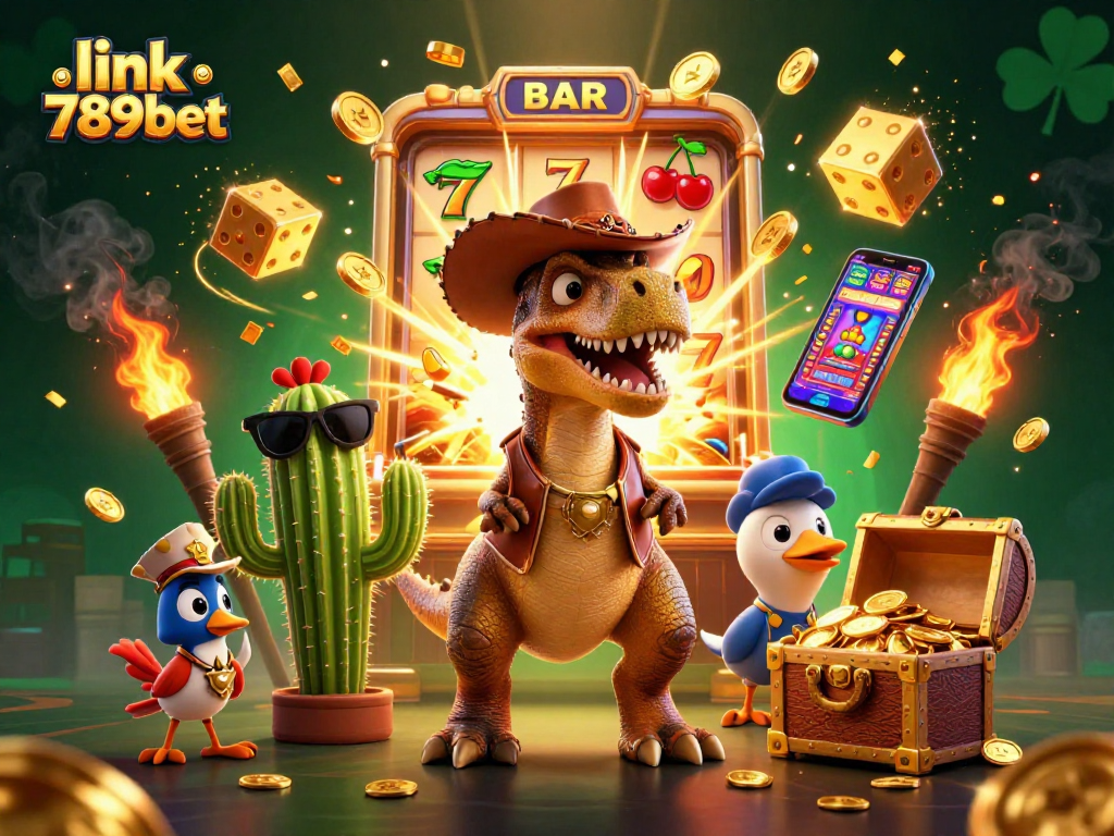 Experience the thrill of jackpots with link 789bet's vibrant casino elements and characters.