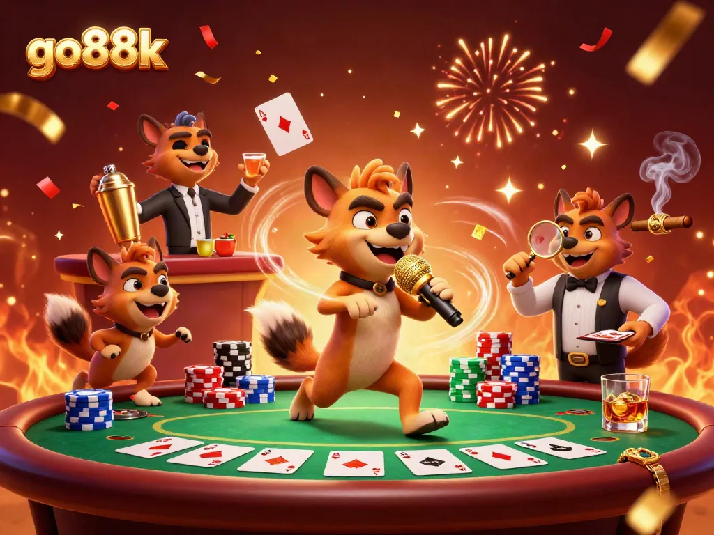 Experience the excitement at go88k with animated hyenas running a comedy casino club