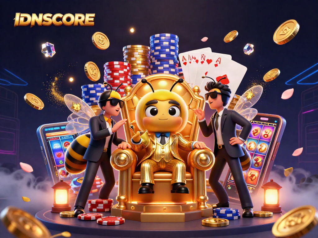 Experience thrilling gameplay at IDNSCORE with vibrant casino characters and dynamic gambling elements.