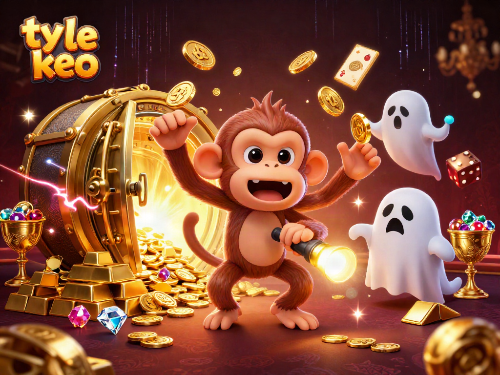 Engage with exciting ty le keo strategies in a vibrant haunted casino scene filled with treasures.